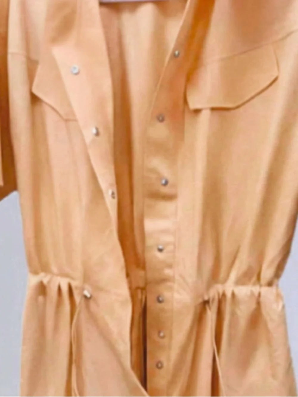 Zara‎ Utility Cotton Jumpsuit Cargo Snap Peach Size Small - Picture 8 of 11